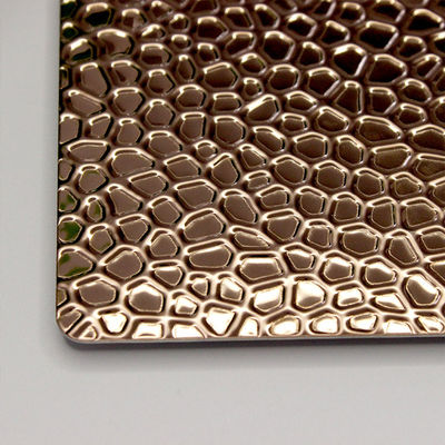 Różowe złoto Honeycomb Tłoczona płyta ze stali nierdzewnej Arkusz dekoracyjny do ścian