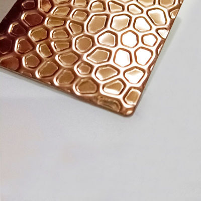 AISI 304 316 PVD Płytka miodu w kolorze różowego złota Płytka wzorowana tekstura ze stali nierdzewnej