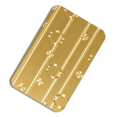 AISI 304 Gold 3D Laser Finish Kolorowe arkusze ze stali nierdzewnej do dekoracji paneli ściennych