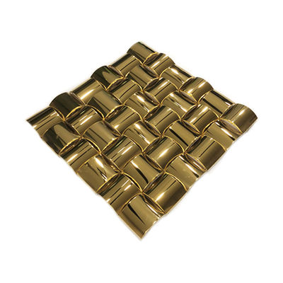 dobra cena Lustro w kształcie łuku 3D Złota mozaika ze stali nierdzewnej Metal 30X30MM w Internecie