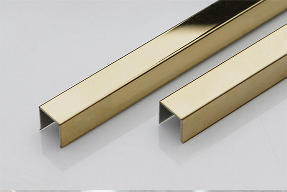 dobra cena Złote wykończenie płytek ze stali nierdzewnej 316 20 mm Wykończenie lustrzane w kształcie litery U 0,5 mm ~ 3 mm grubości w Internecie
