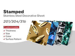 Specjalistyczne 201 304 316 PVD Dekoracja Płytka metalowa Stampowanie ze stali nierdzewnej