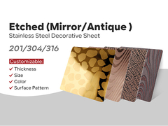 316 304 Etyzowane wykończone arkusze ze stali nierdzewnej 4x4 4x8 4x10